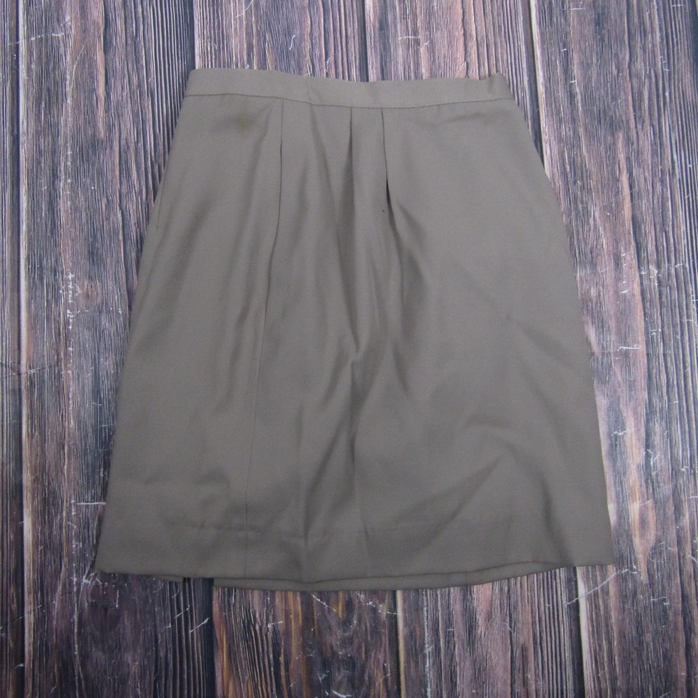 Atrium Collection Skirt Womens 4 Brown Pleated Twill Knee Length Lined Career